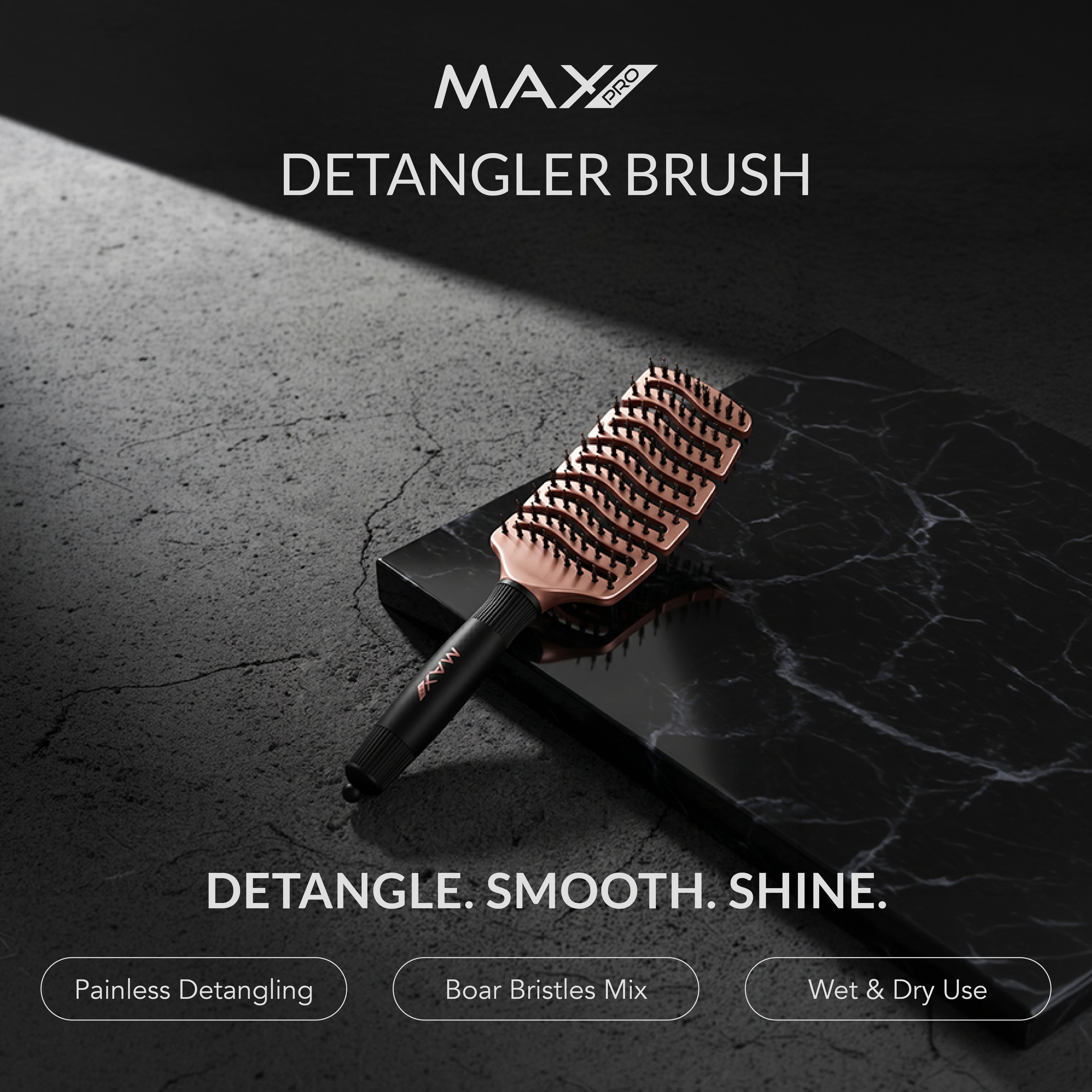 Max Pro Detangler Brush - Rosé Gold - Max Pro x MOHI