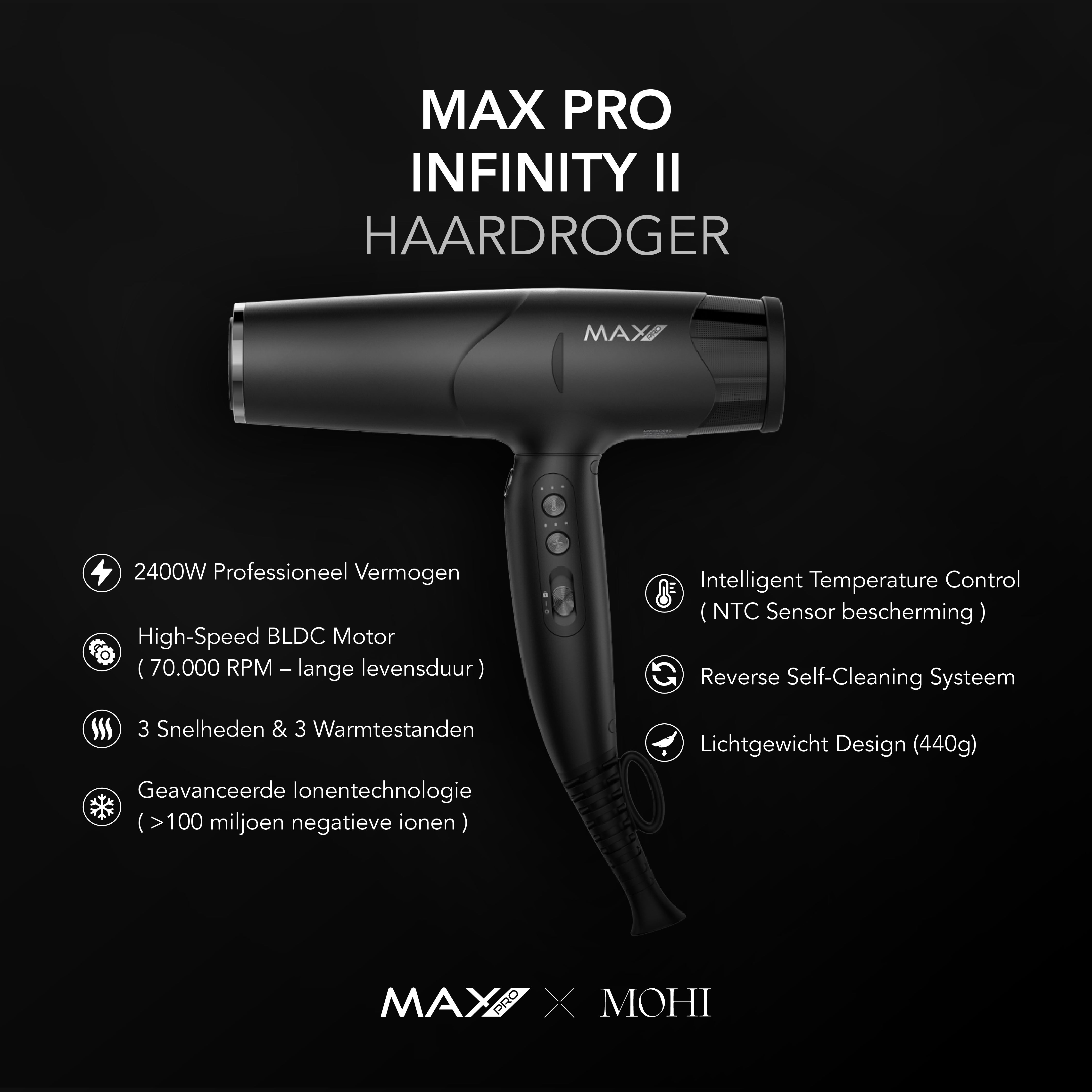 Max Pro Infinity Hair Dryer 2100W - Max Pro x MOHI