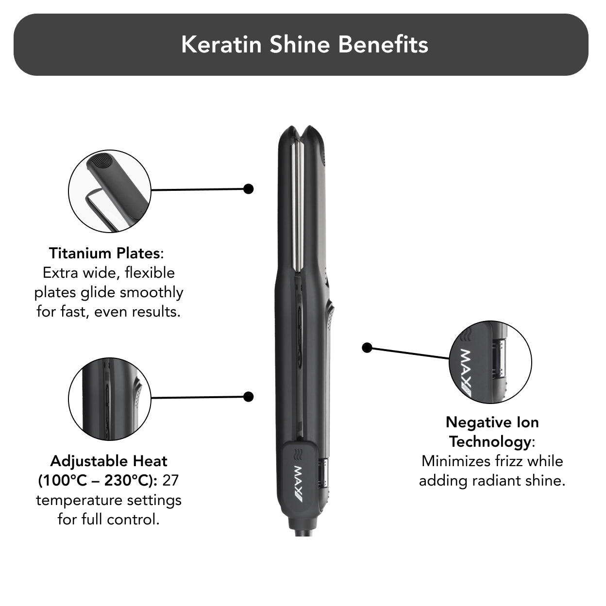 Max Pro Keratin Shine Straightener - Max Pro x MOHI