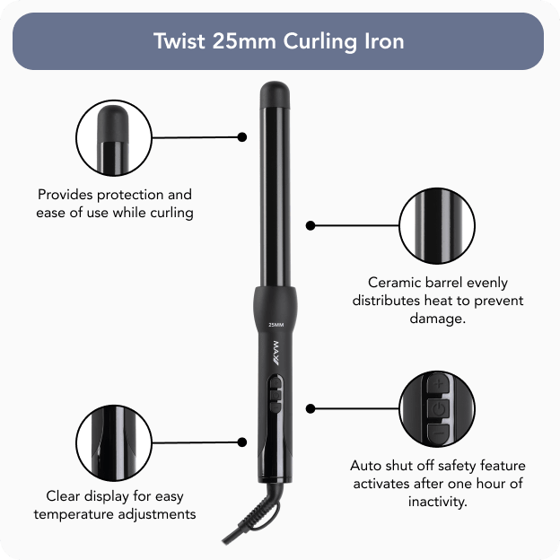 Max Pro Twist 25mm Curling Iron - Max Pro x MOHI