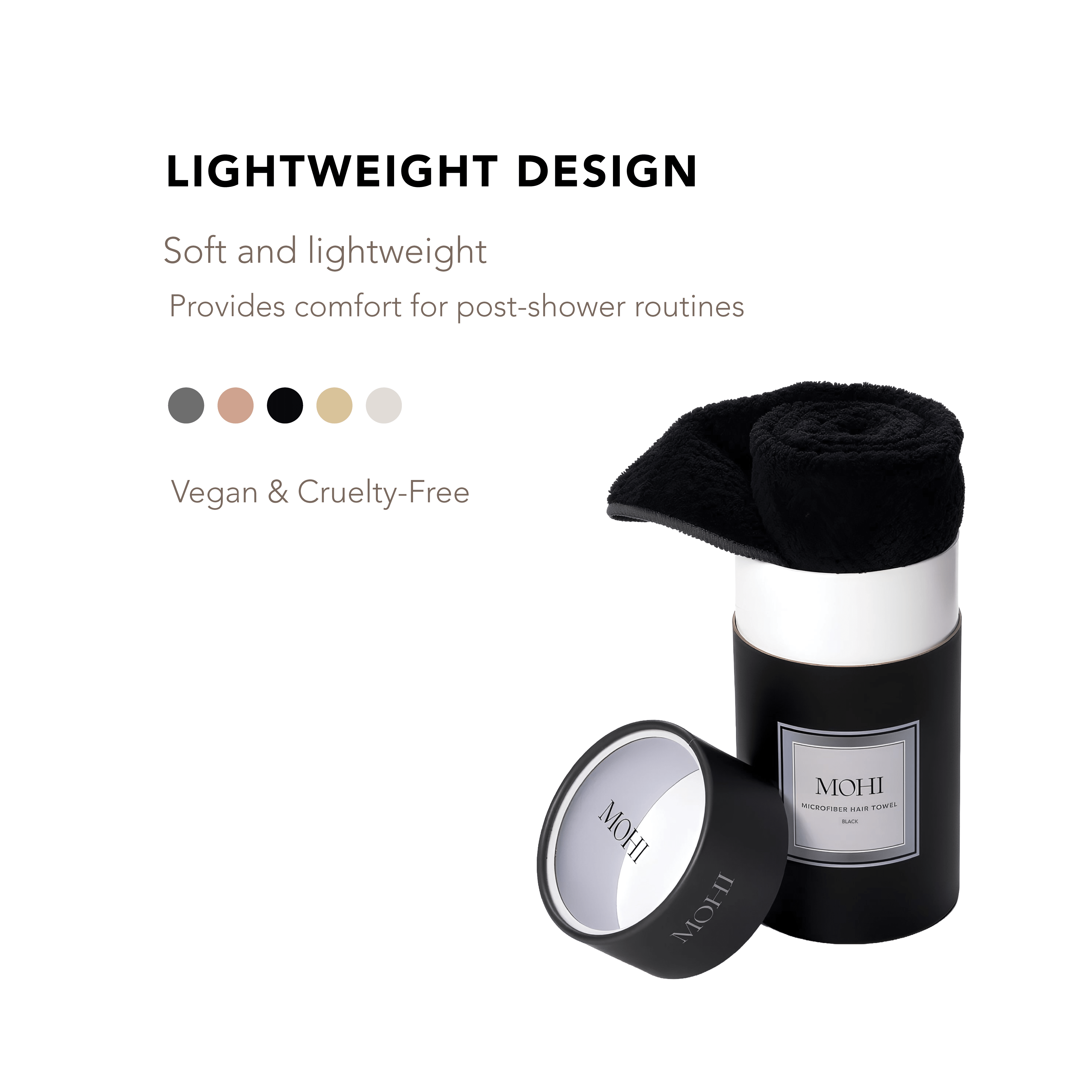 MOHI Microfiber Hair Towel Black - Max Pro x MOHI