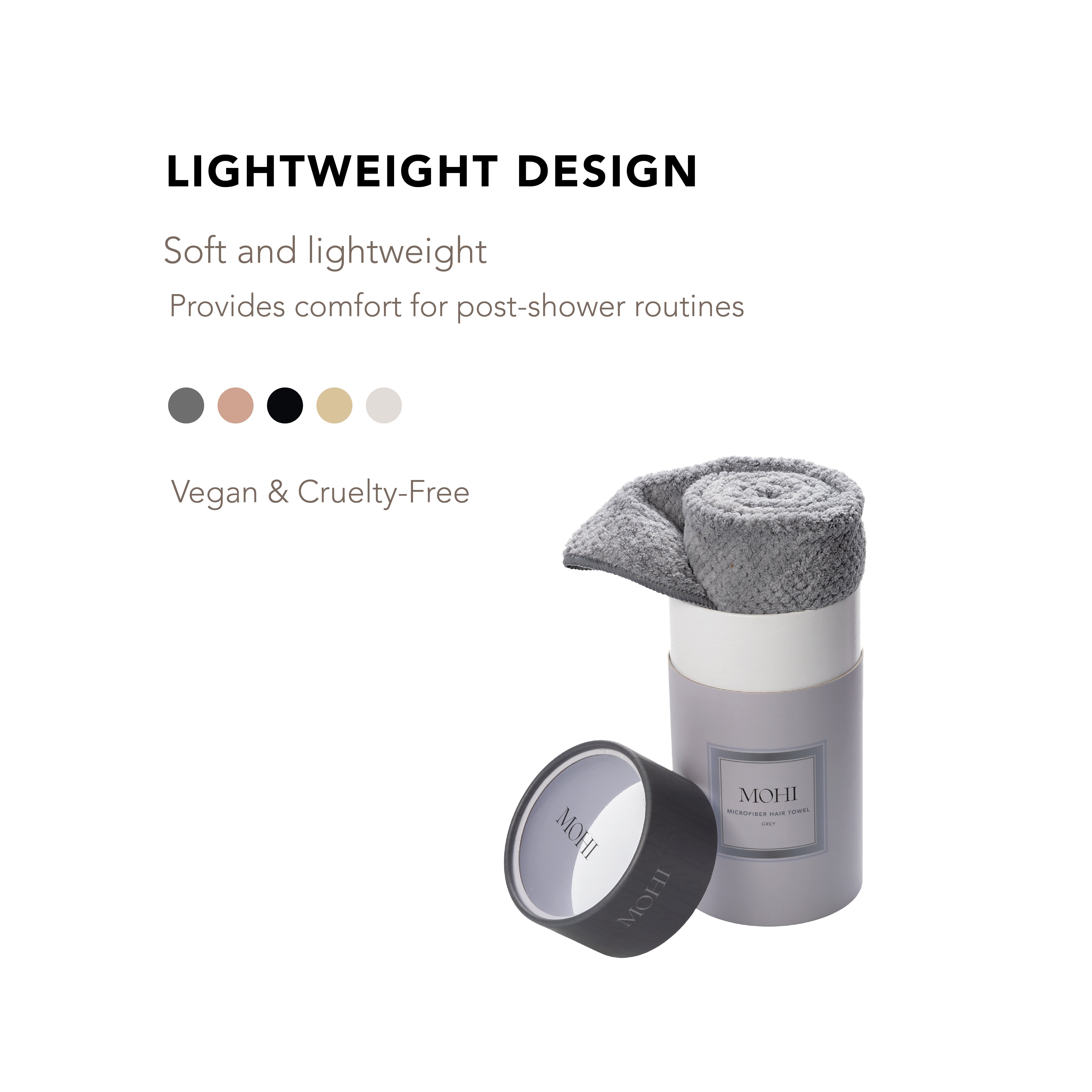 MOHI Microfiber Hair Towel Grey - Max Pro x MOHI