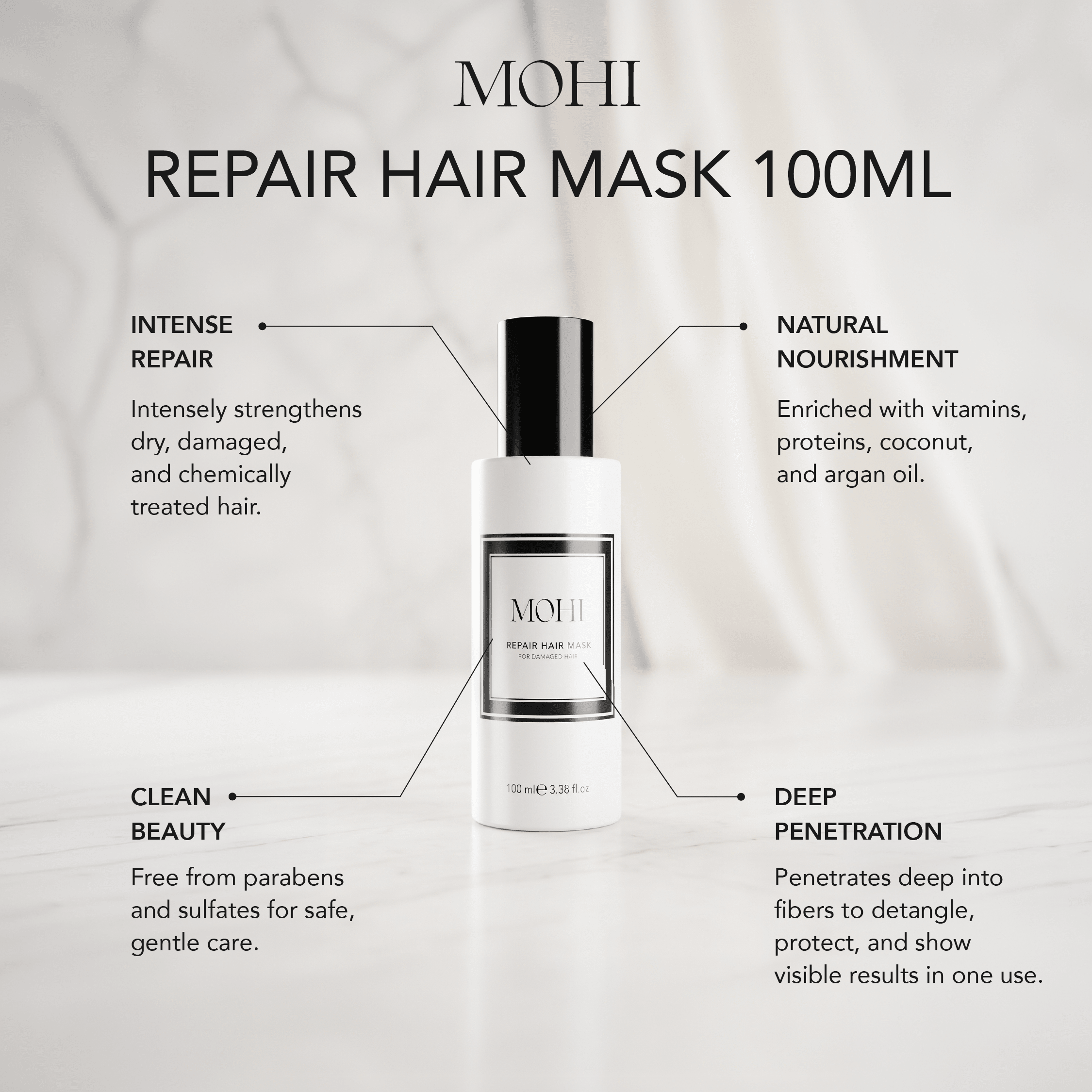MOHI Repair Mask 100ml - Travel Size - Max Pro x MOHI