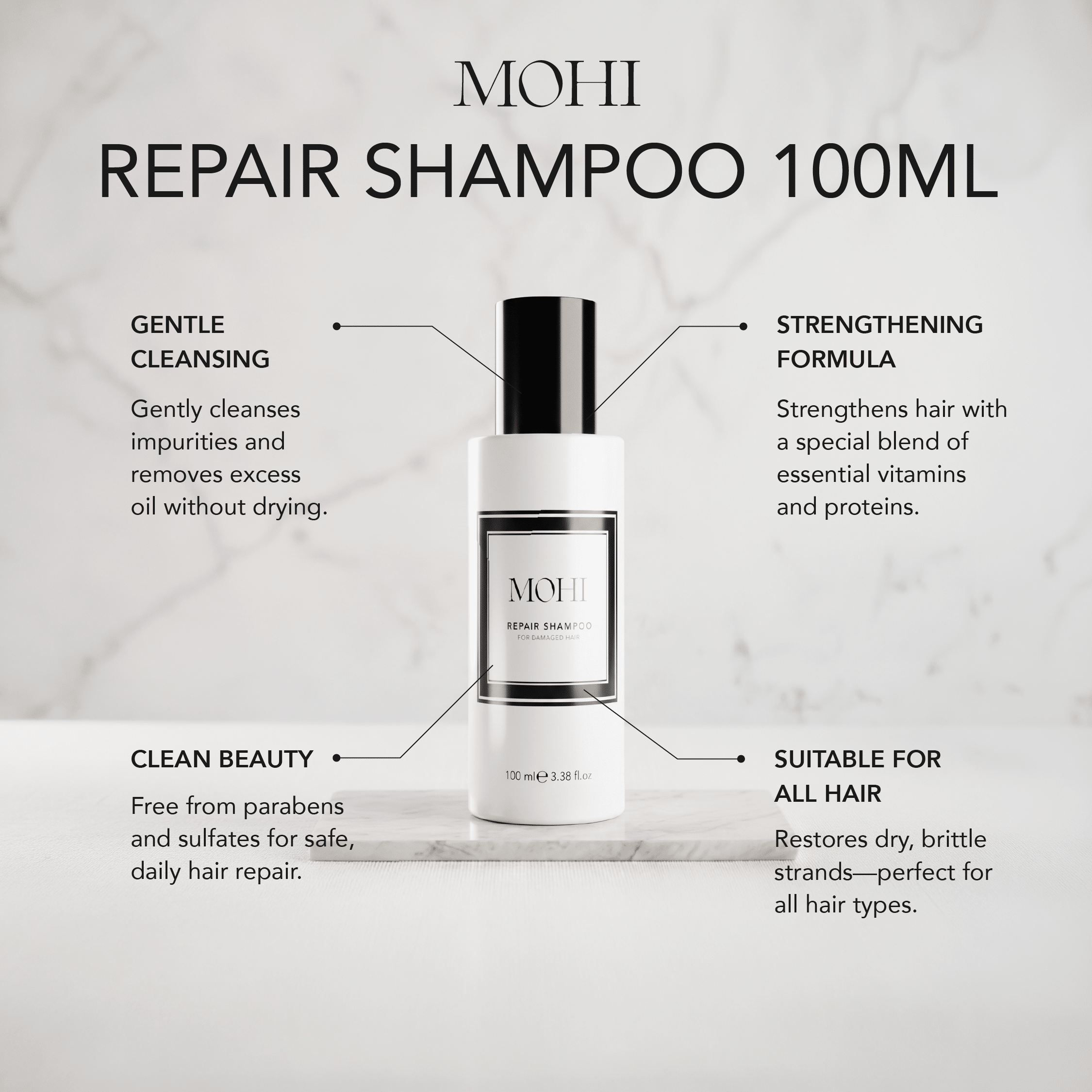 MOHI Repair Shampoo 100ml - Travel Size - Max Pro x MOHI