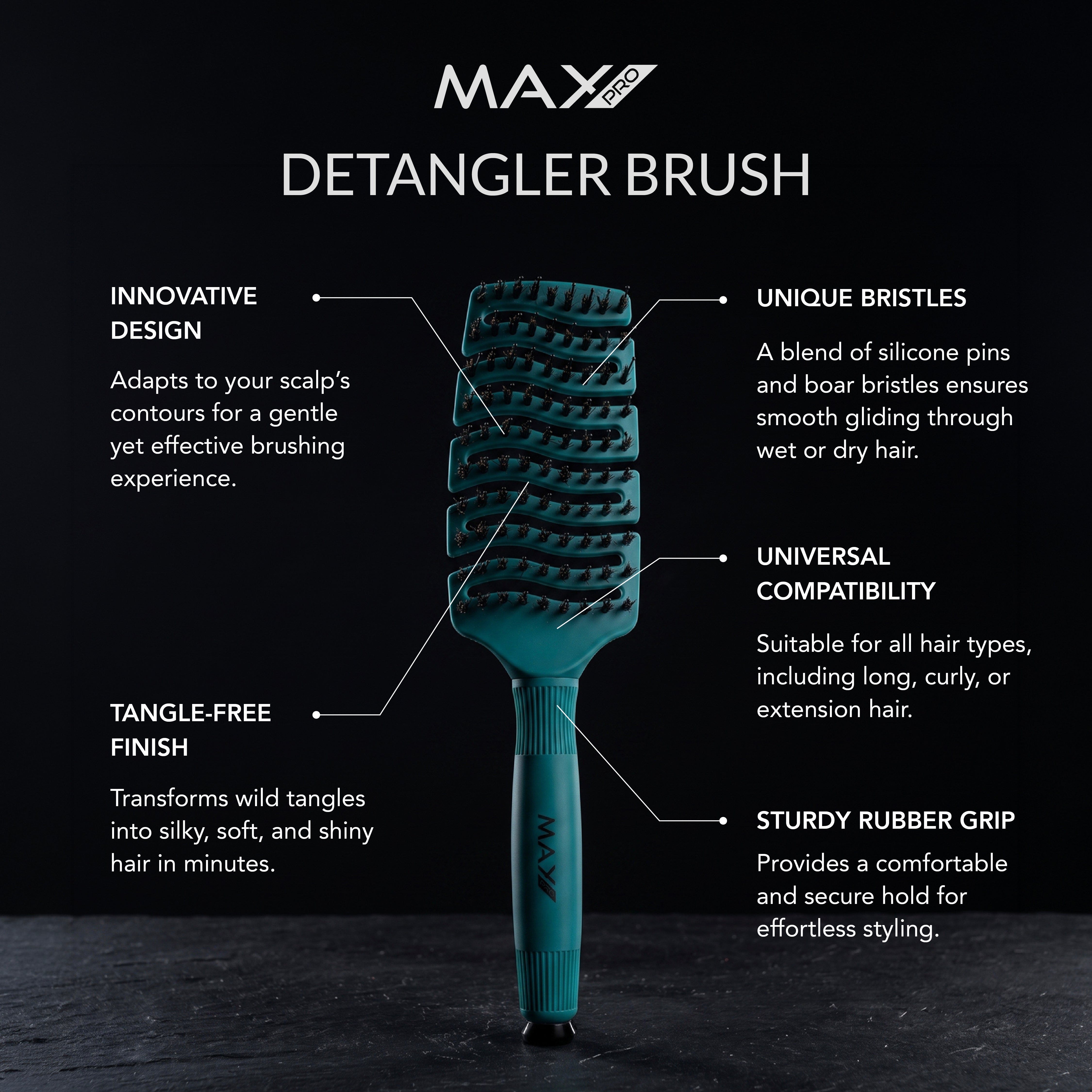 Max Pro Detangler Brush - Evergreen Elegance - Max Pro x MOHI