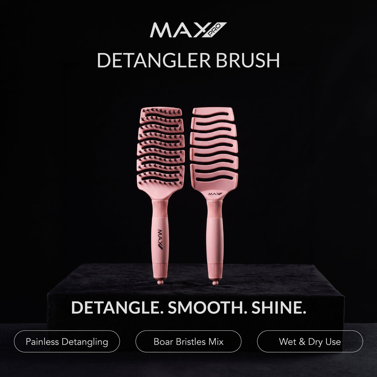 Max Pro Detangler Brush - Pastel Rose - Max Pro x MOHI