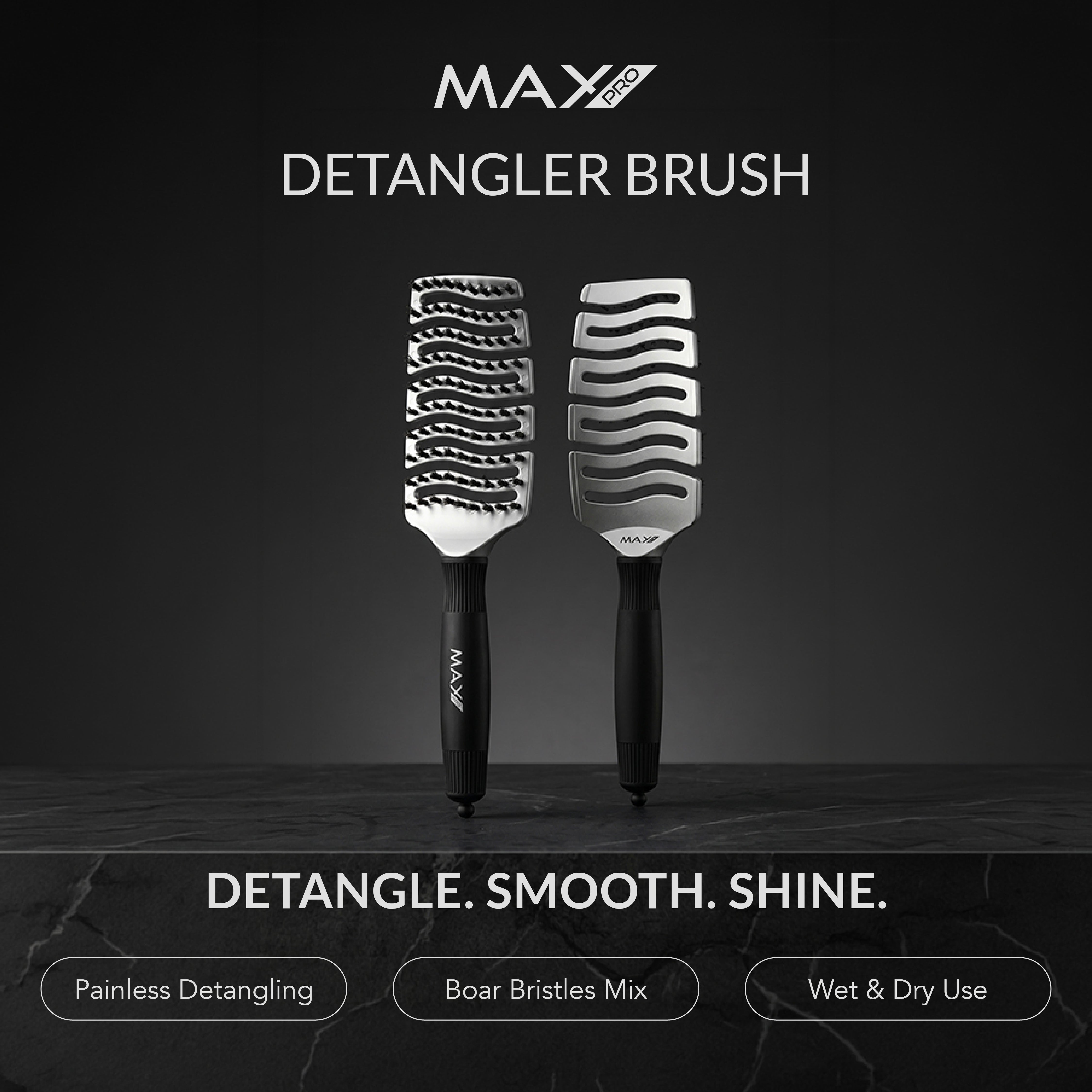 Max Pro Detangler Brush - Silver - Max Pro x MOHI