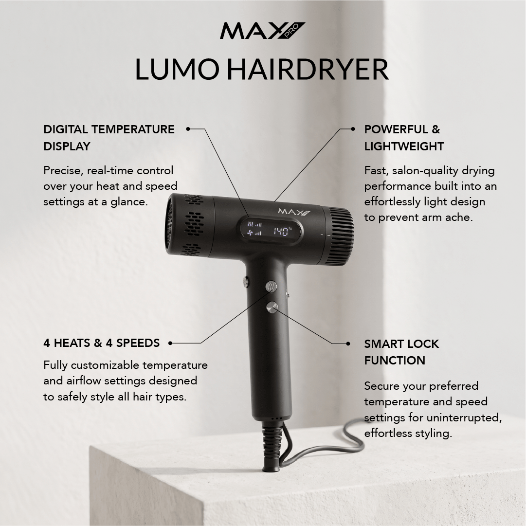 Max Pro LUMO Hairdryer - Black - Max Pro x MOHI