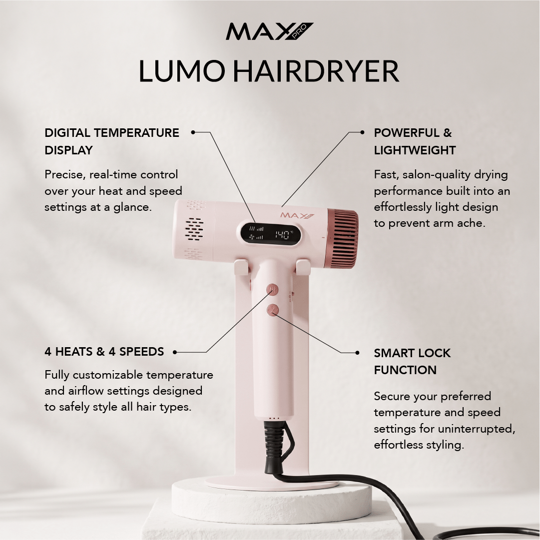 Max Pro LUMO Hairdryer - Blush - Max Pro x MOHI