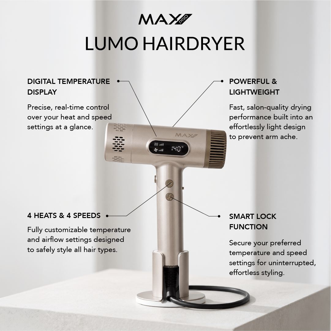 Max Pro LUMO Hairdryer - Champagne - Max Pro x MOHI
