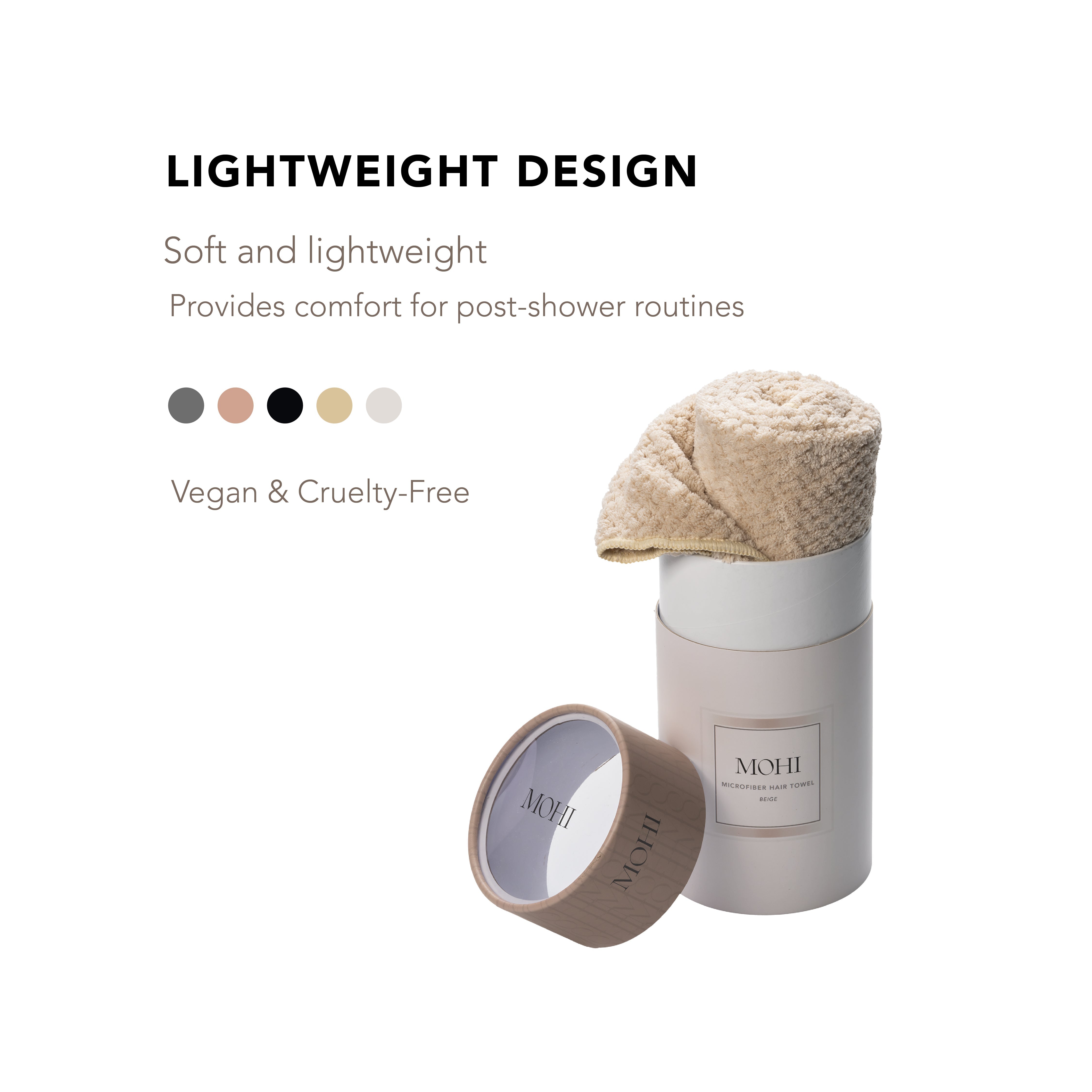 MOHI Microfiber Hair Towel Beige - Max Pro x MOHI